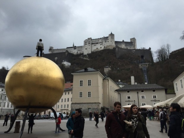 A view of the Festung Hohensalzburg from the Altstadt.